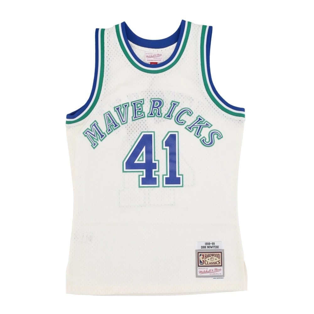 Mitchell & Ness Men's White Training, S, Basketball Tank Top Dirk Nowitzki 1998