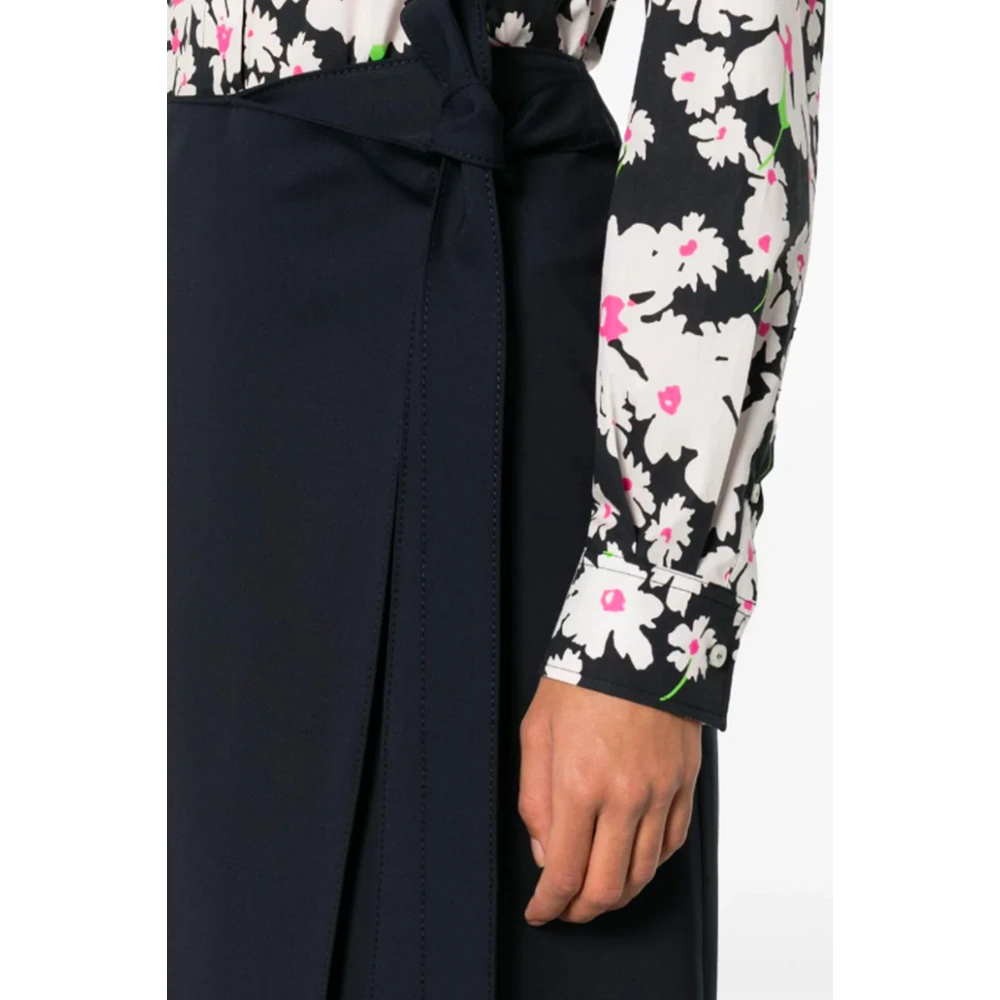Msgm Blauwe Omslagrok Asymmetrische Zoom Blue Dames
