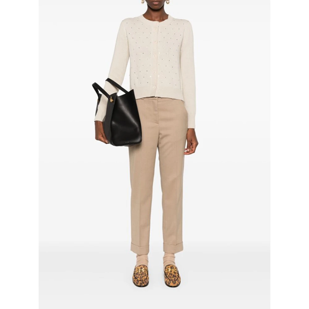 Ermanno Scervino Cardigan met strass en knoopsluiting Beige Dames