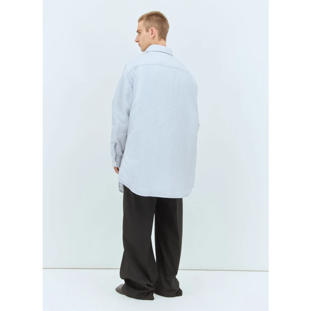 Maison Margiela Gestreept Gewatteerd Shirt Blue Heren