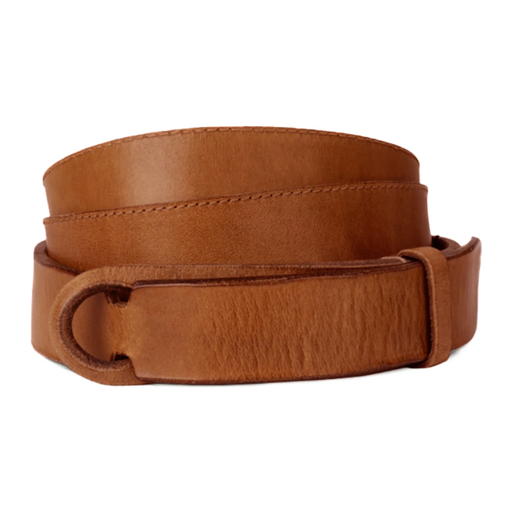 Orciani Bruin Leren Riem Geen Gesp Brown Unisex