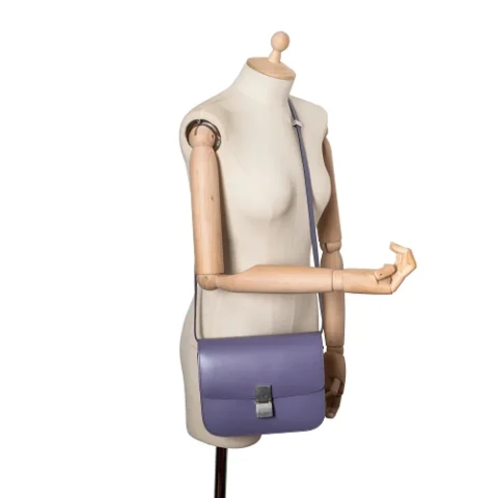 Celine Vintage Pre-owned Leather celine-bags Purple Dames