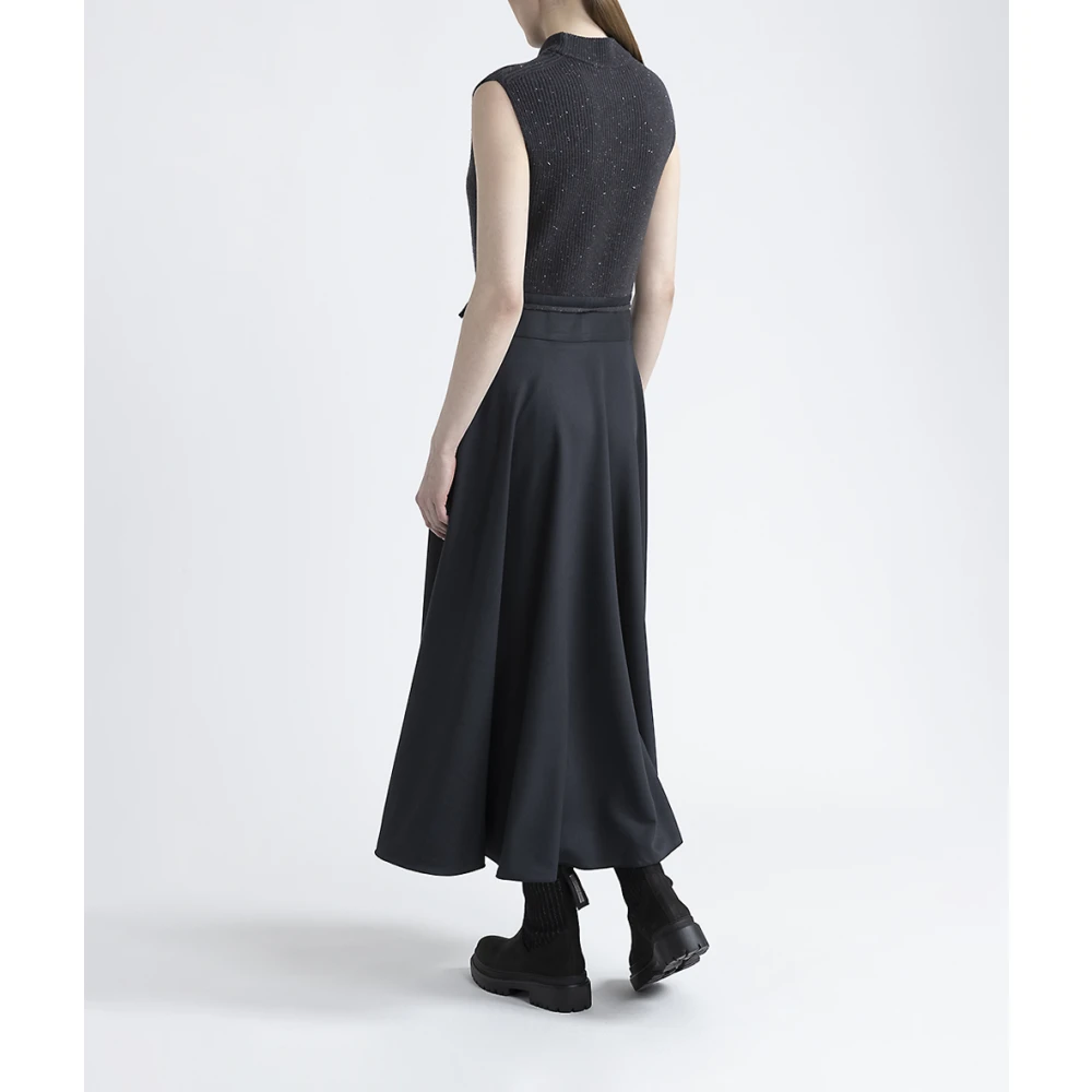PESERICO Wol zijde kasjmier en lurex jurk Gray Dames