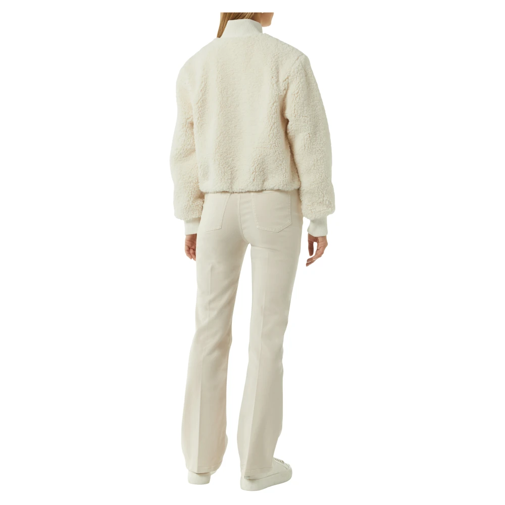 comma Gezellige Teddy-jas met geribbelde boorden Beige Dames