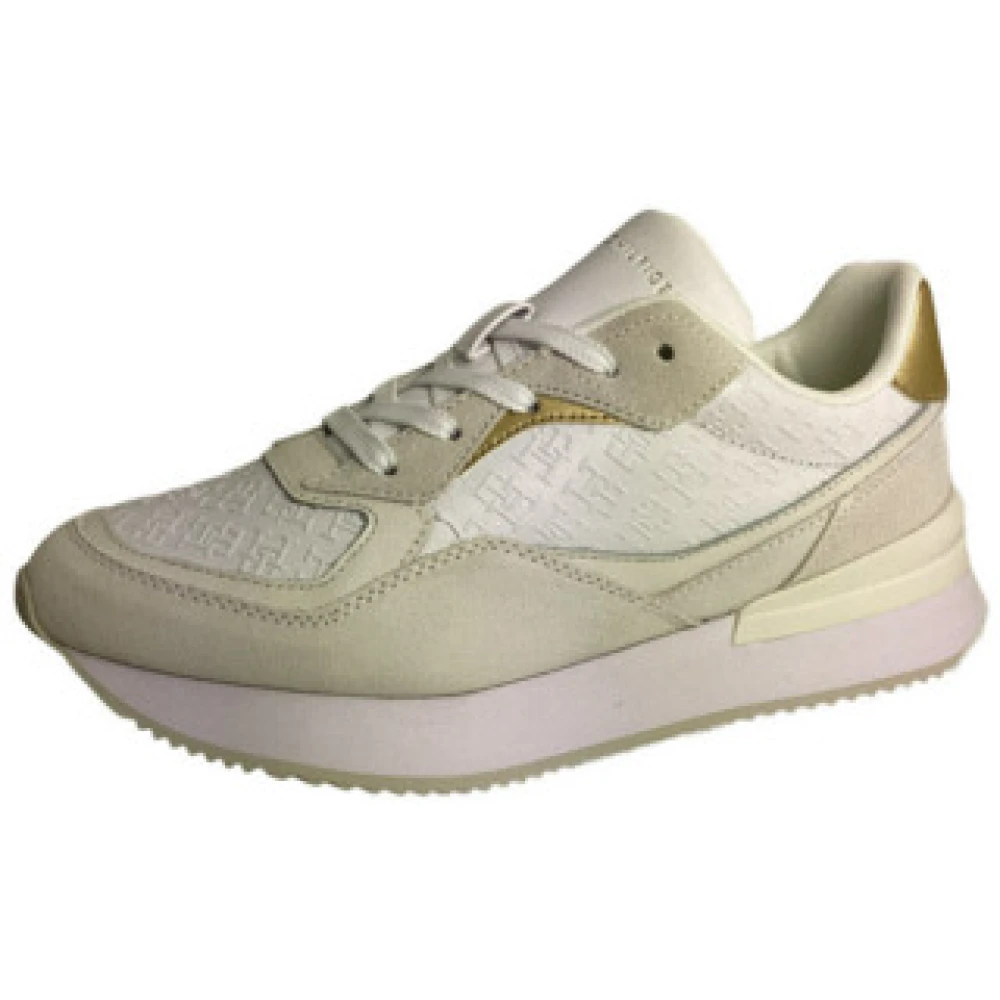 Tommy Hilfiger Women's Beige Modern Sneaker In Solid Color