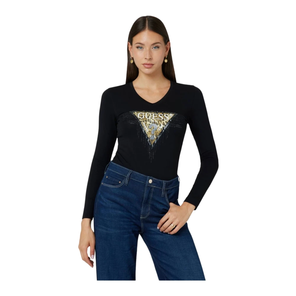 Guess Lange mouw T-shirt Black Dames