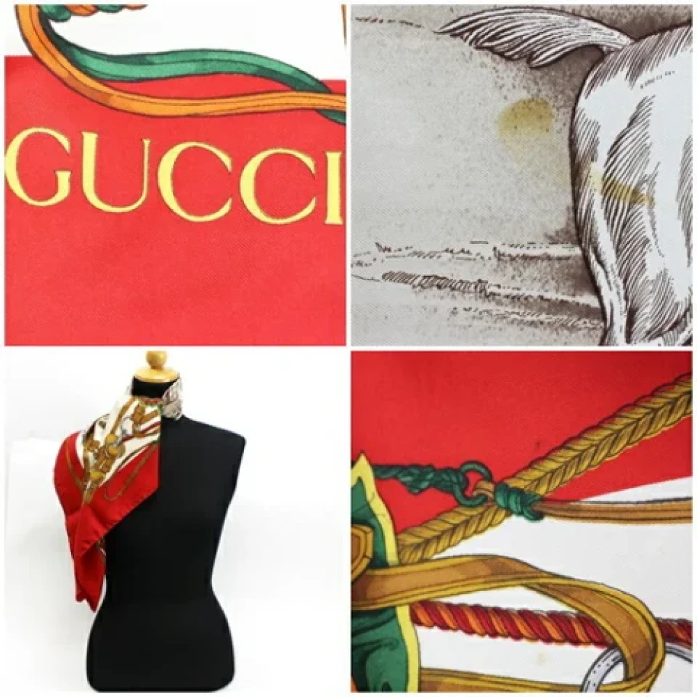 Gucci Vintage Tweedehands Bruin stoffen Gucci sjaal Brown Dames