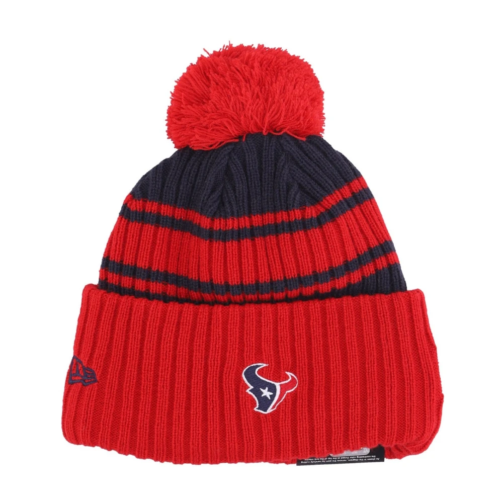 new era Houston Texans Pom Beanie Hat Red Heren