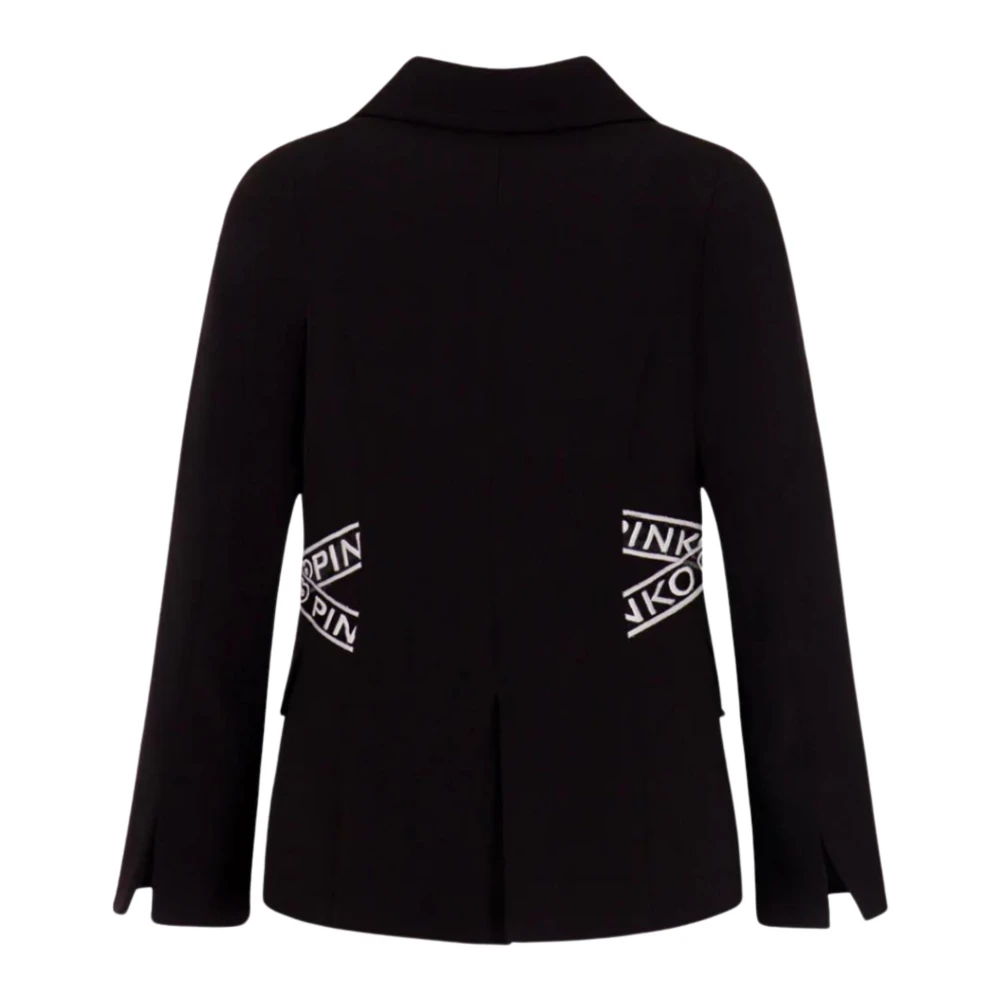 pinko Zwarte Kinderjas Zuur Groene Contrast Black Dames
