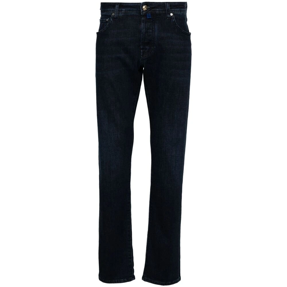 Jacob Cohën Indigo Blauwe Denim Straight Leg Jeans Blue Heren
