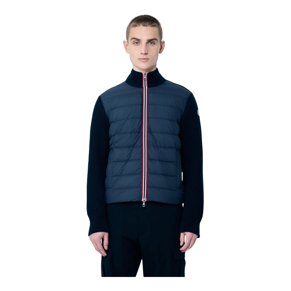 Moncler Gewatteerde Vest met Kleur Strepen Blue Heren