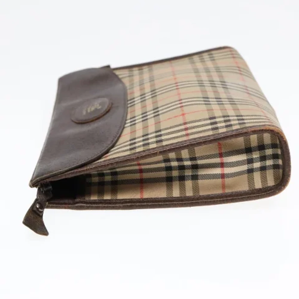 Burberry Vintage Pre-owned Canvas clutches Beige Dames