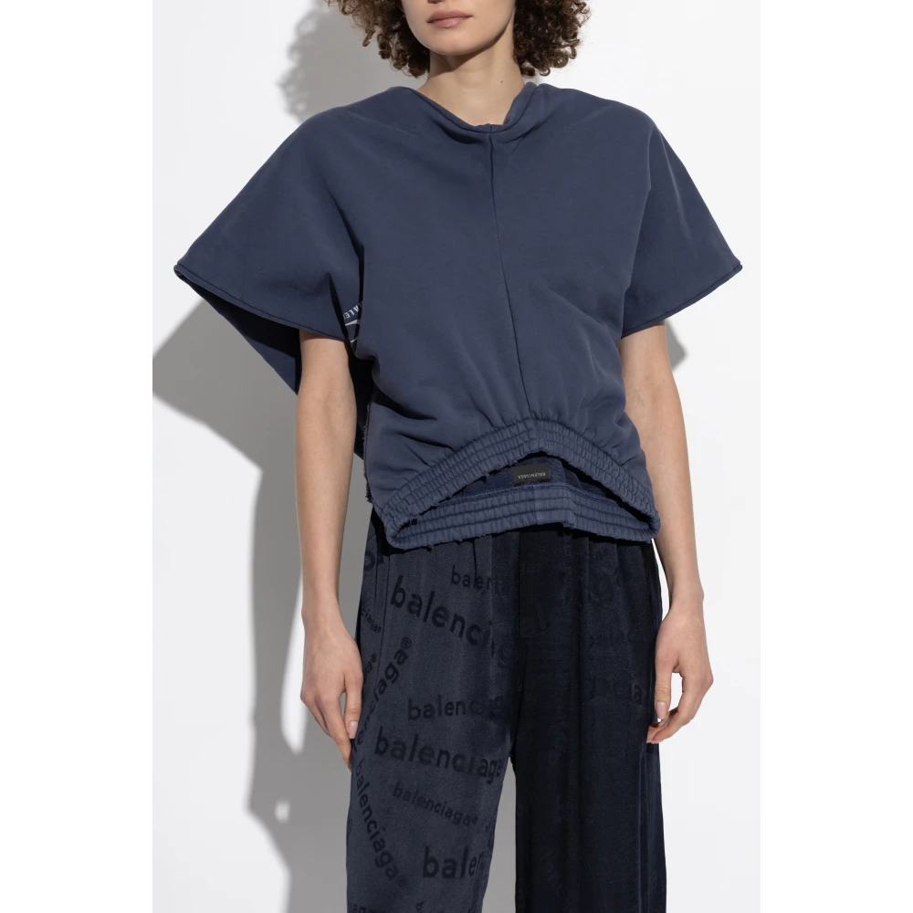 Balenciaga Top met vintage effect Blue Dames