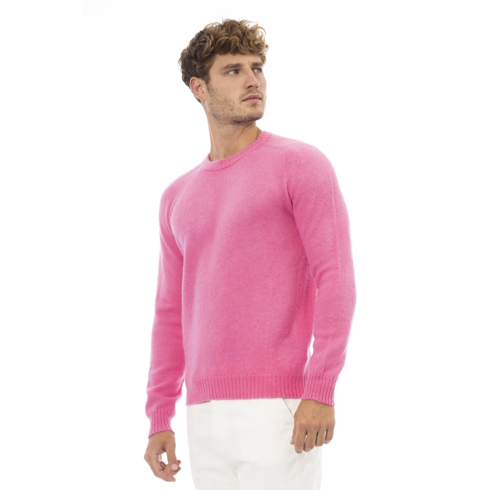 Alpha Studio Ronde Hals Lange Mouw Trui Pink Heren