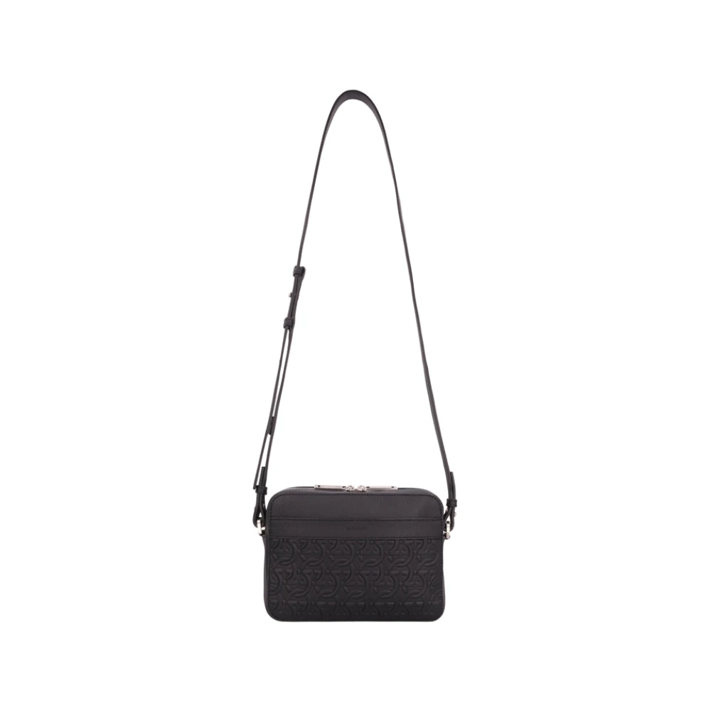 Ferragamo Men's Black Cross Body Bags, One Size, Travel Embossed Blocco