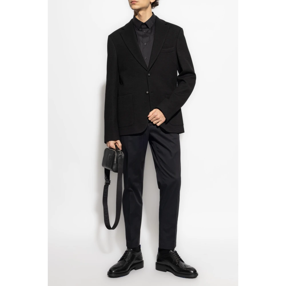 Officine Générale Blazer met wollen afwerking Black Heren