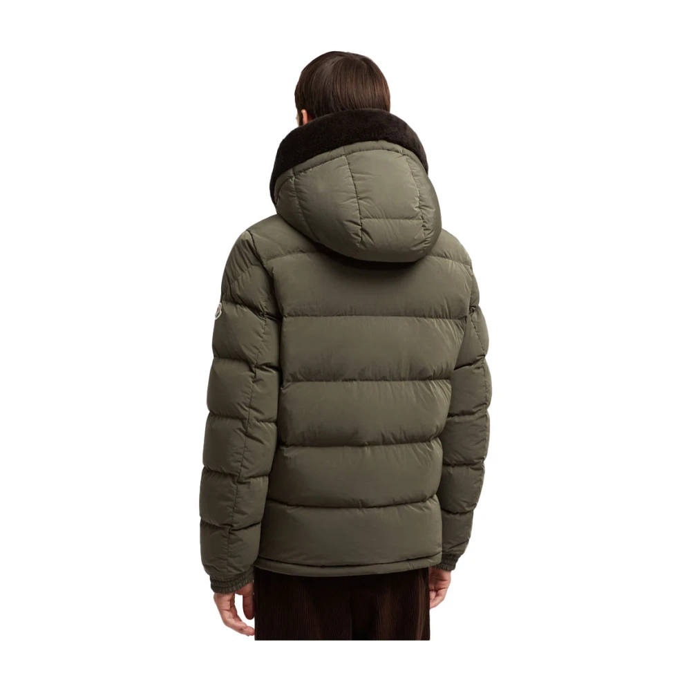 Moncler Groene Pufferjas met Teddy Capuchon Green Heren