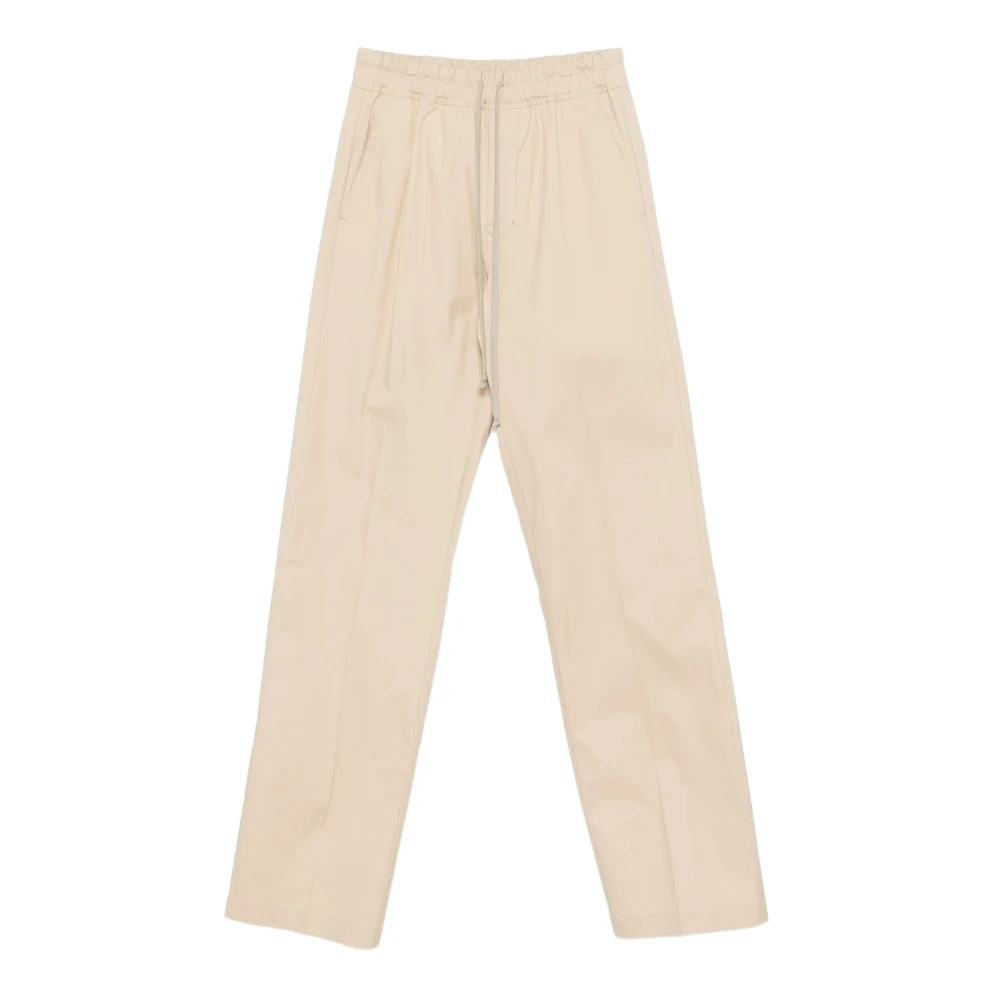 Rick Owens Beige Dietrich Drawstring Trousers - Male - Straight Trousers - Xl - Trousers