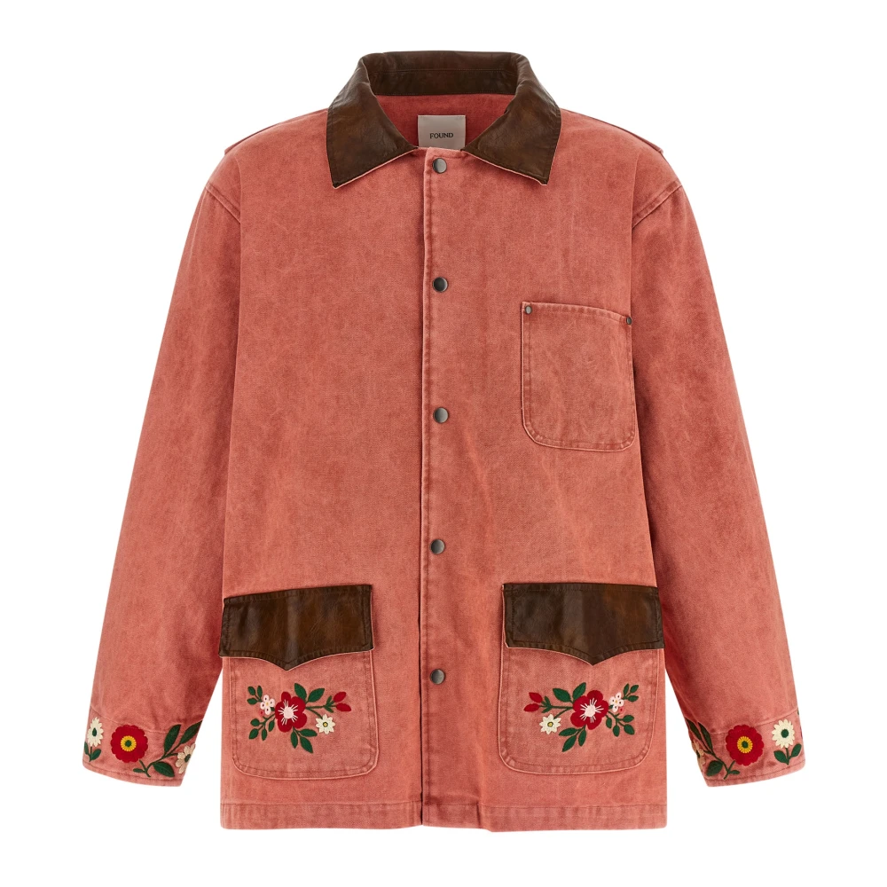 Found Homme Rose - Veste À Broderies Florales Barn - Vestes - Taille: Xs
