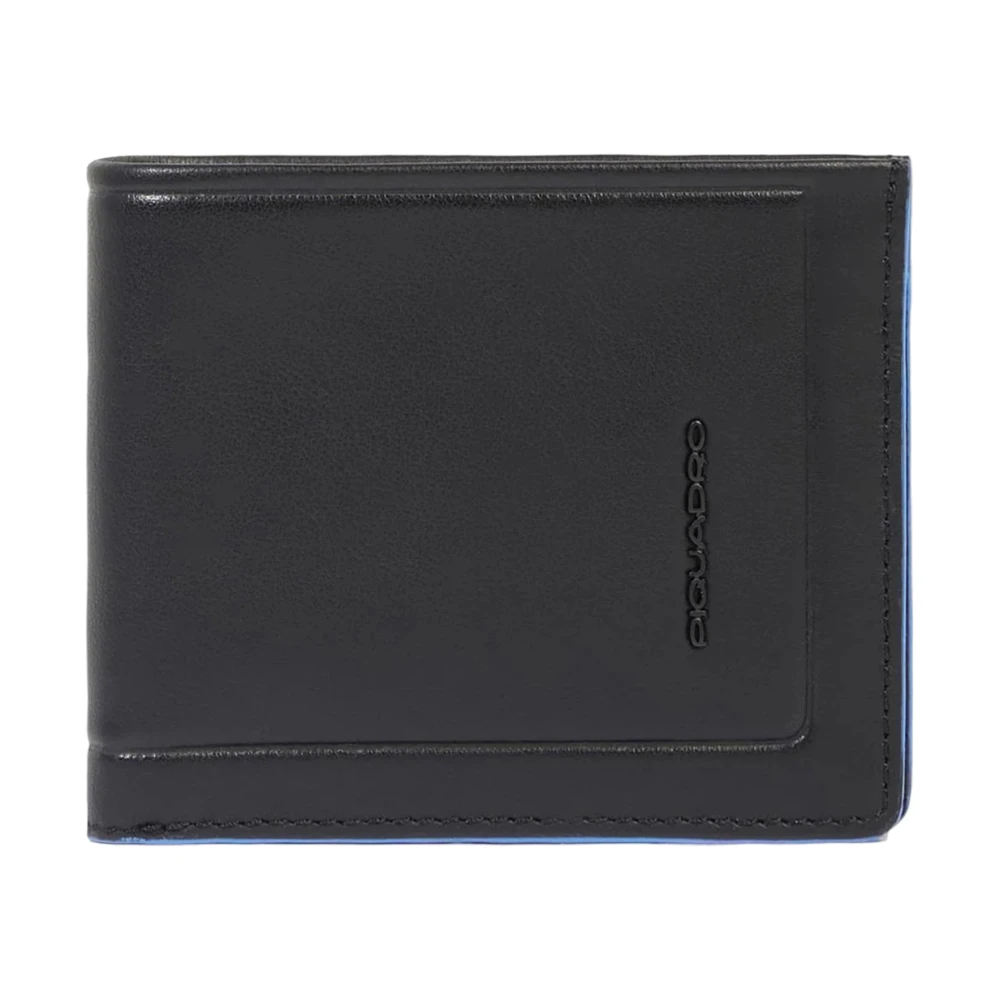 Piquadro Mannelijk Zwart Accessoires Heren, One Size, Leer, Portemonnee Met Muntvak En Rfid-Bescherming