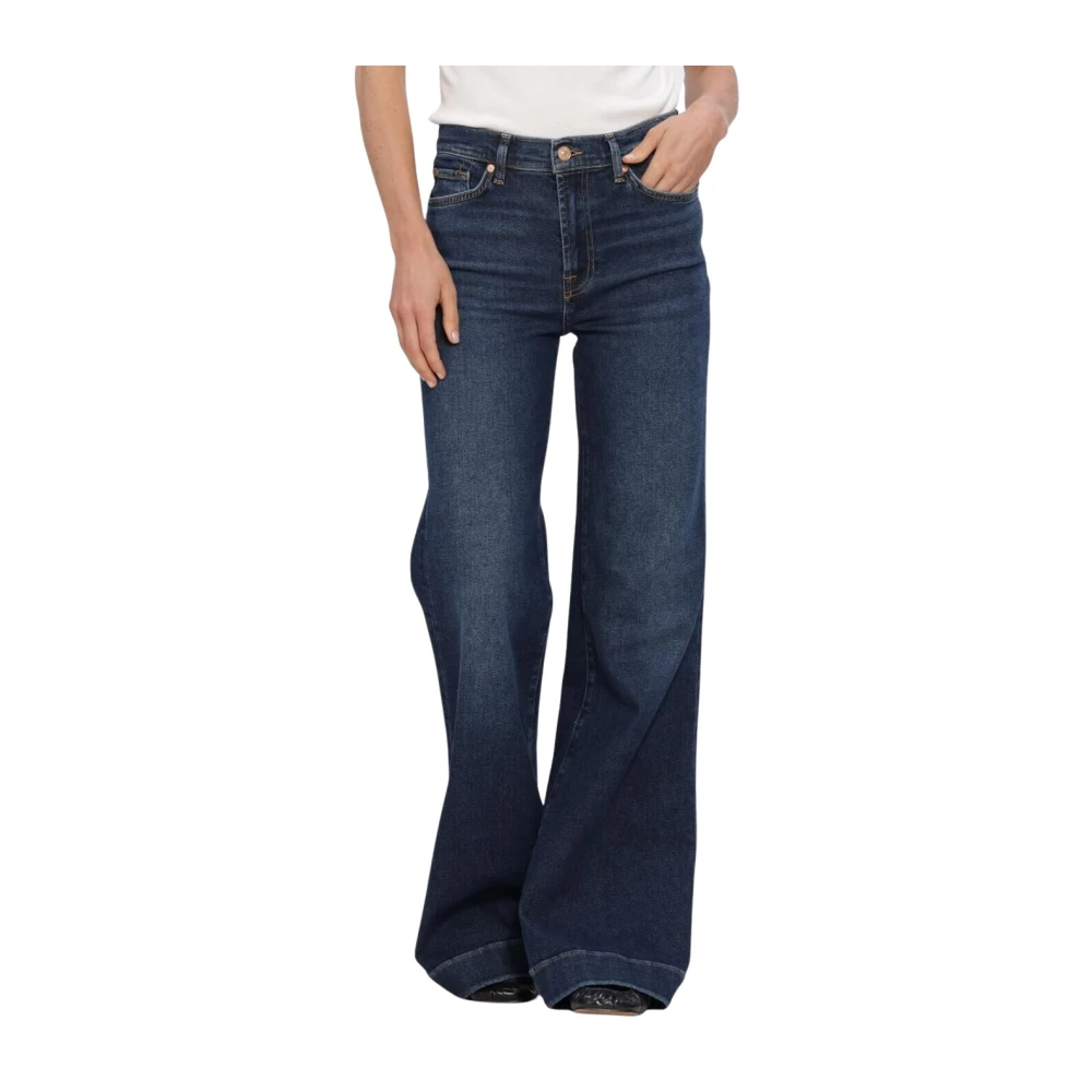 7 For All Mankind Blue Wide Jeans, Female, W25, Modern Dojo Wide Jeans
