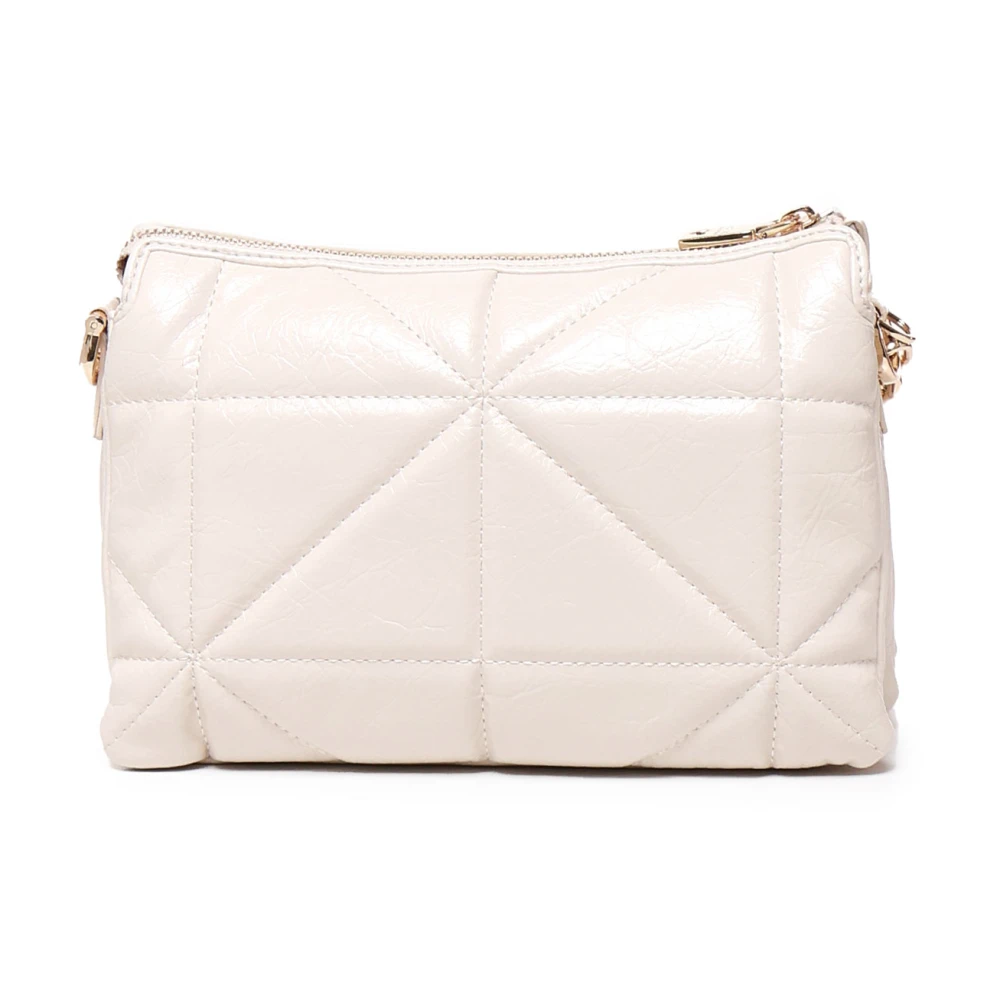 Love Moschino Witte Schoudertas met Geometrisch Gewatteerde Decoratie White Dames