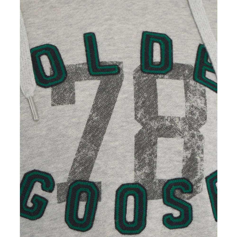 Golden Goose Grijze Sweatshirt met V-Hals en Kangoeroezak Gray Dames