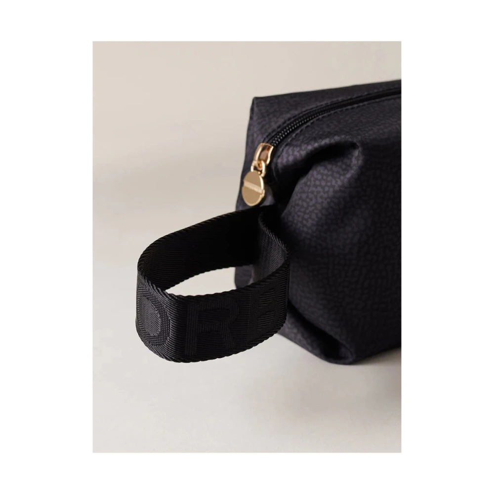 Borbonese Elegante Nylon Toilet Tas voor Moderne Vrouwen Black Dames