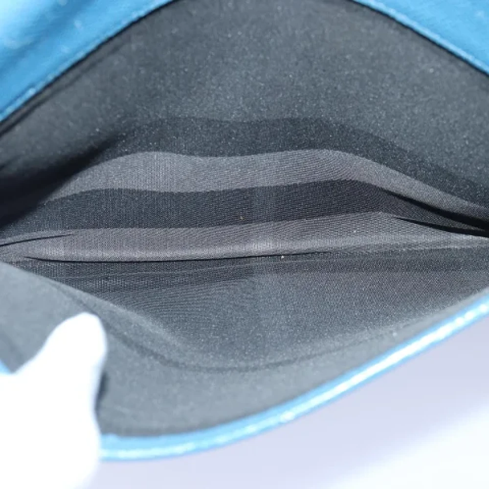 Burberry Vintage Pre-owned Leather clutches Blue Dames