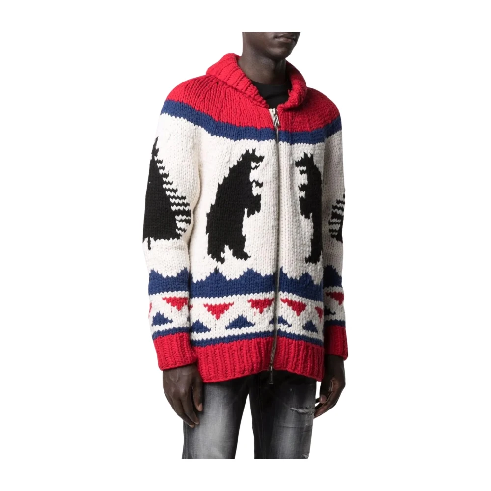 Dsquared2 Stijlvolle Pullover met Uniek Ontwerp Multicolor Heren