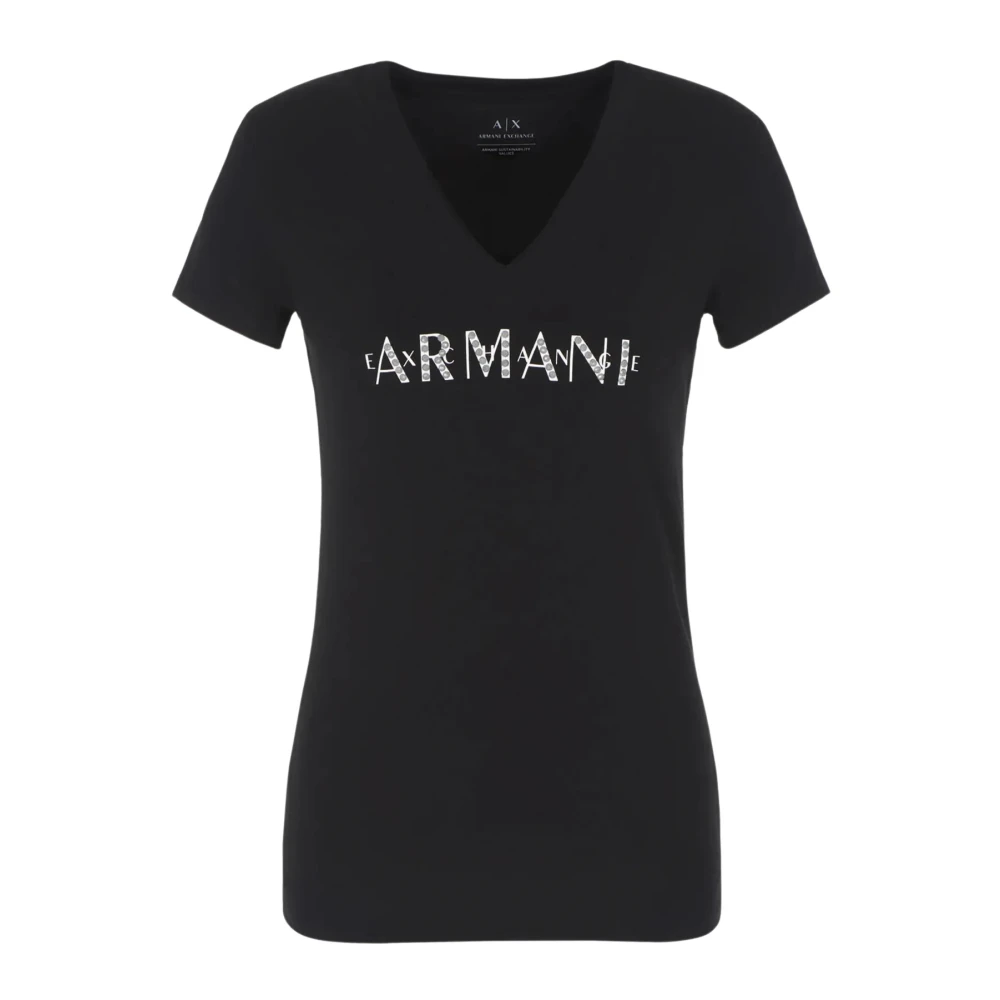 Armani Exchange Dames T-shirt met korte mouwen Black Dames