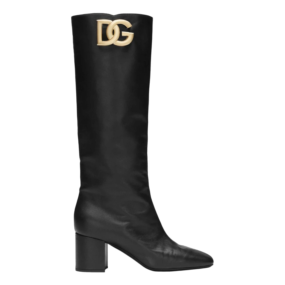 Dolce & Gabbana Women's Black Jackie Boots With Logo Dg
