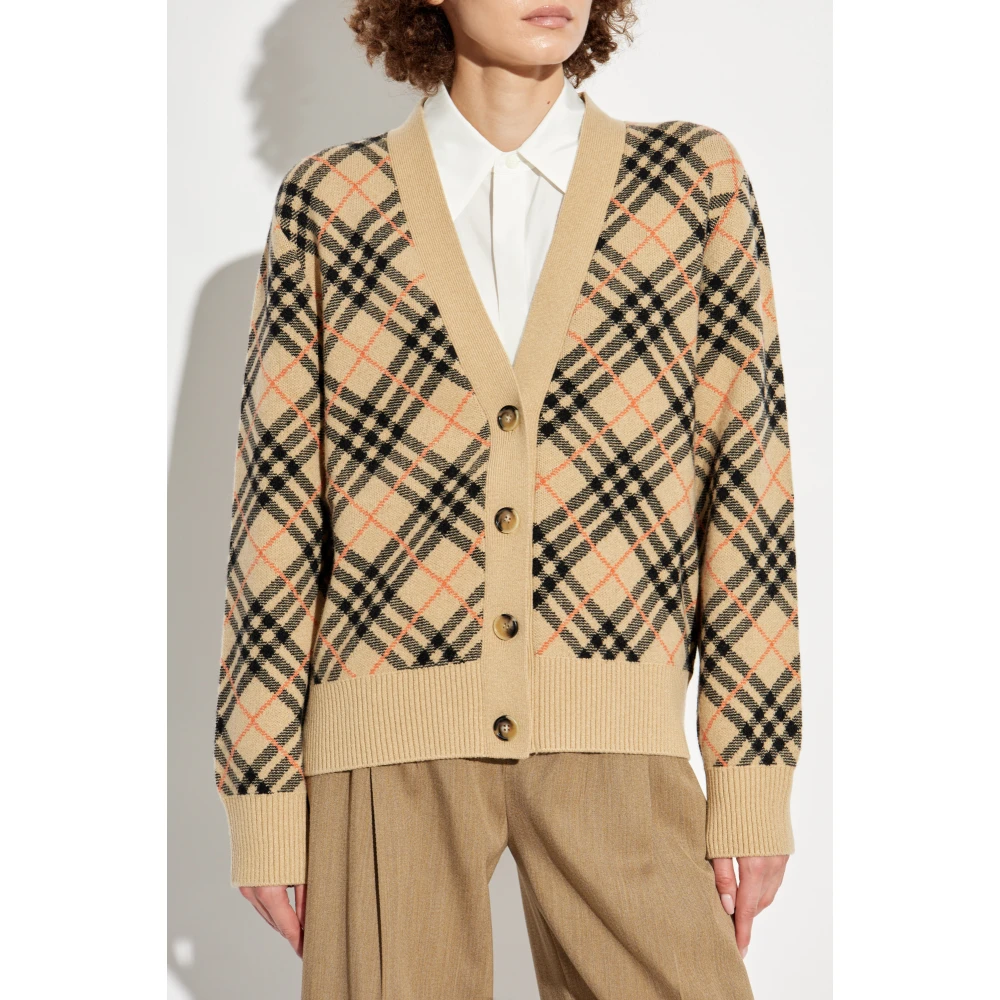 Burberry Vest met ruitpatroon Beige Dames