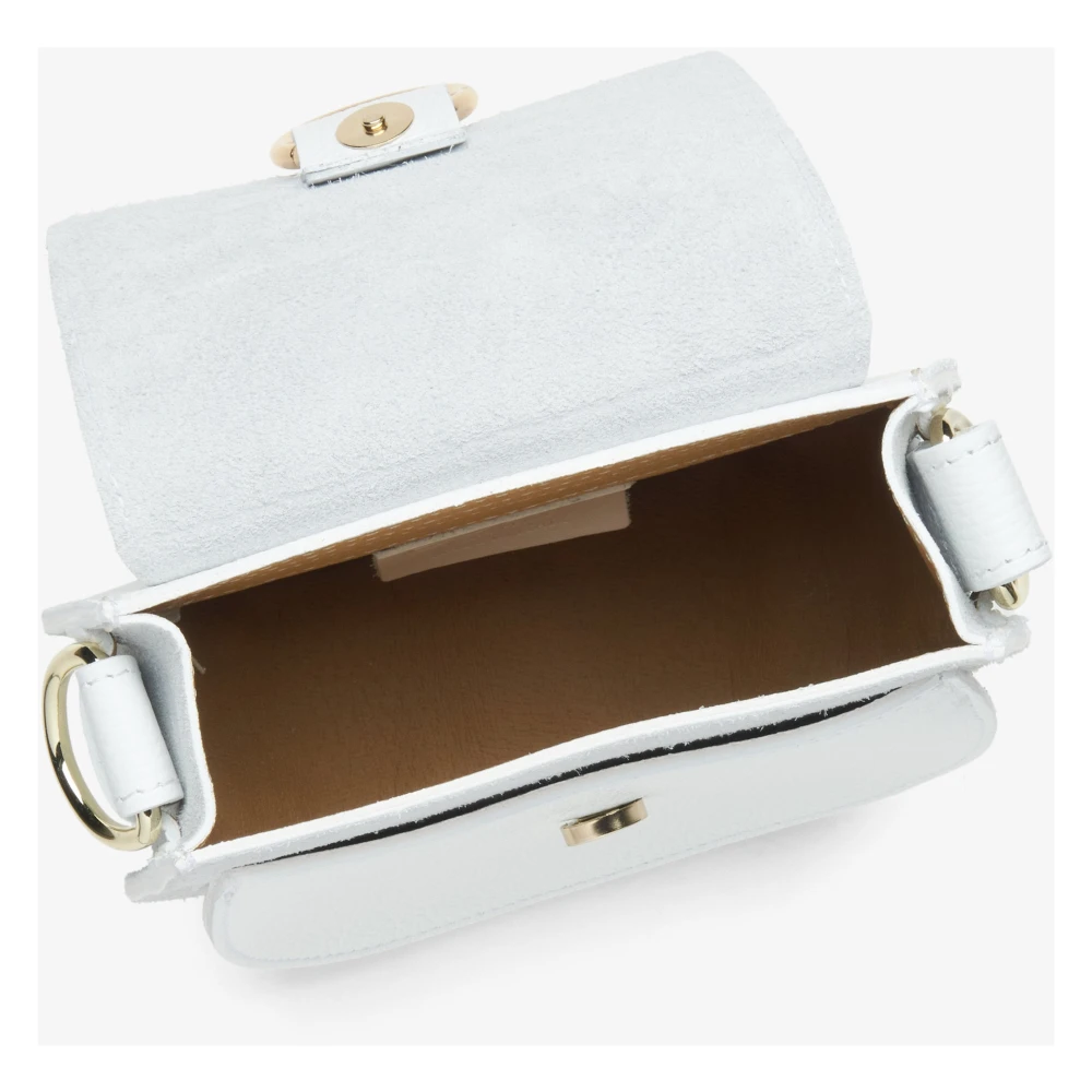 Estro Italiaans Leren Kleine Off-Witte Crossbody Tas Er00115063 White Dames
