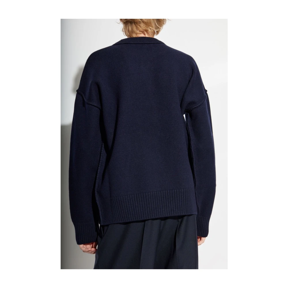 Ami Paris Blauwe Wollen Trui Blue Heren