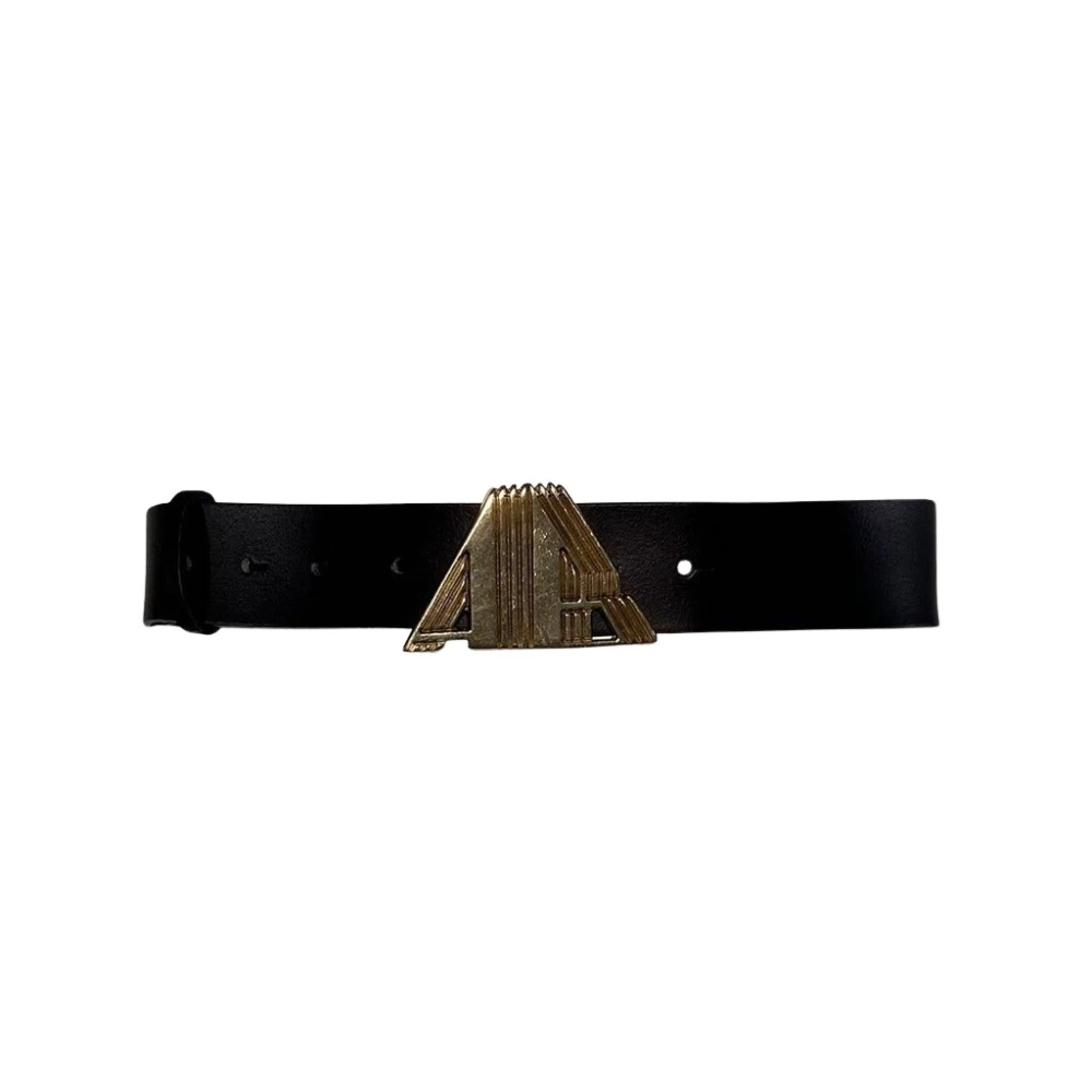 Aniye By Zwarte leren riem met metalen logo Black Dames