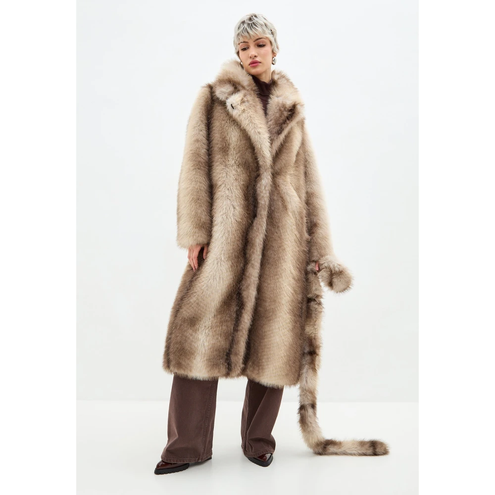 Cesare Gaspari Luxe Nep Bontjas Natalie Bruin Brown Dames