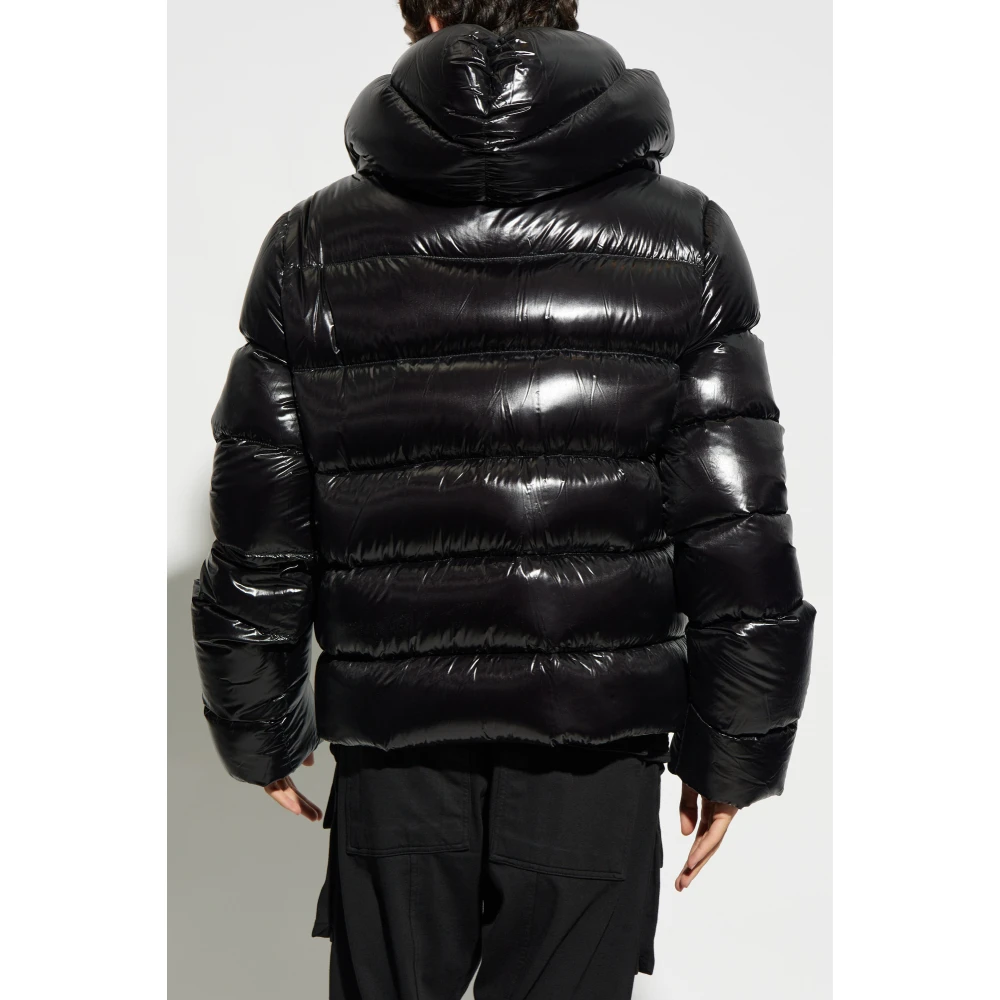Rick Owens Donsjack met capuchon Black Heren