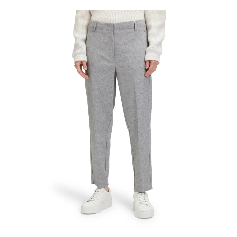 Betty & Co Casual Geplooide Broek Gray Dames