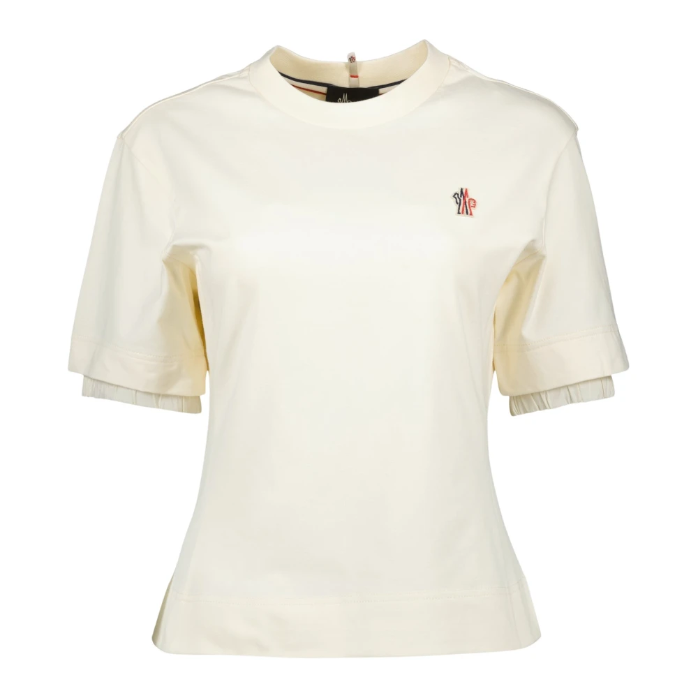 Moncler Women's Beige Logo T-Shirt - T-Shirts - S - Tops