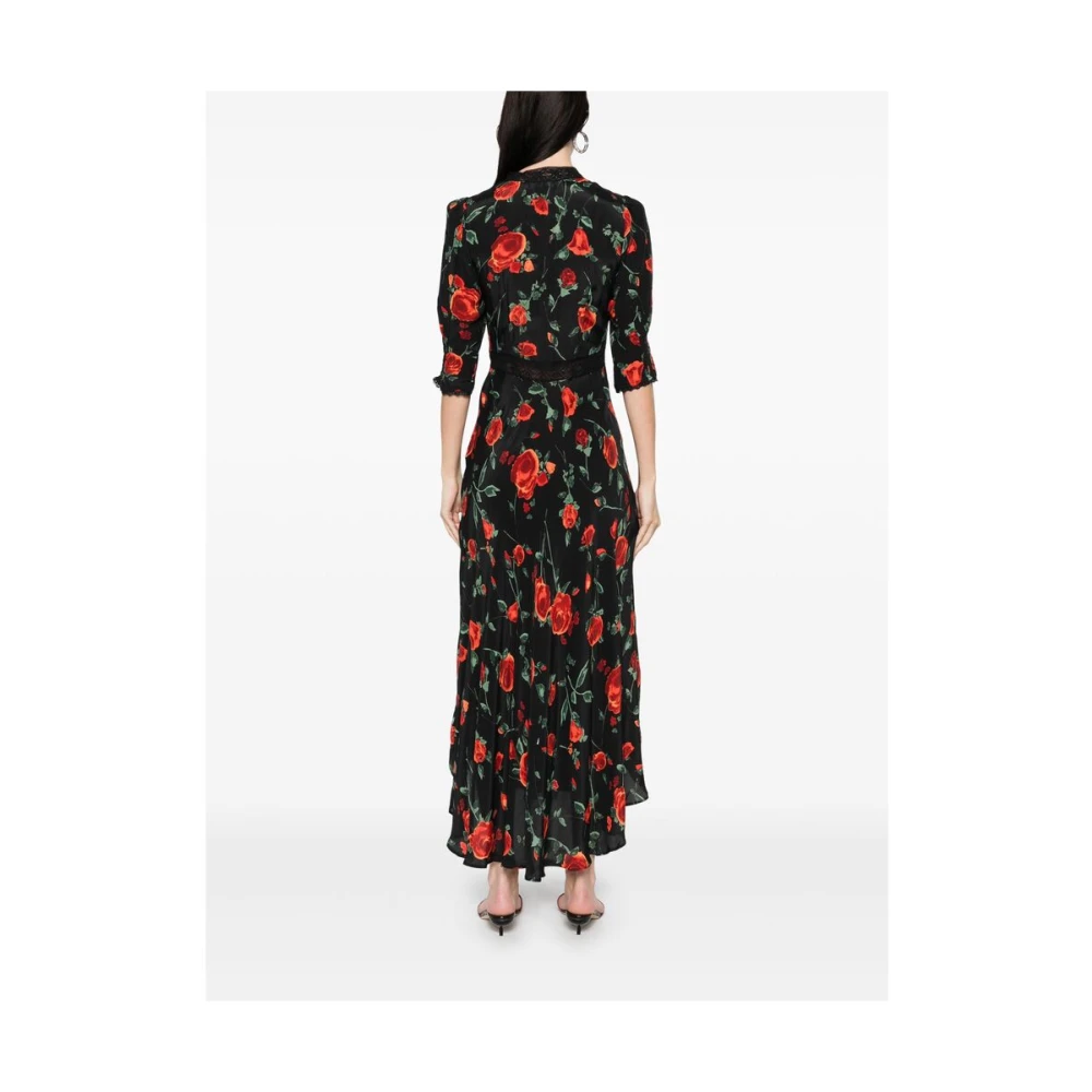 Rixo Zwarte Jurk Met Striksluiting Multicolor Dames