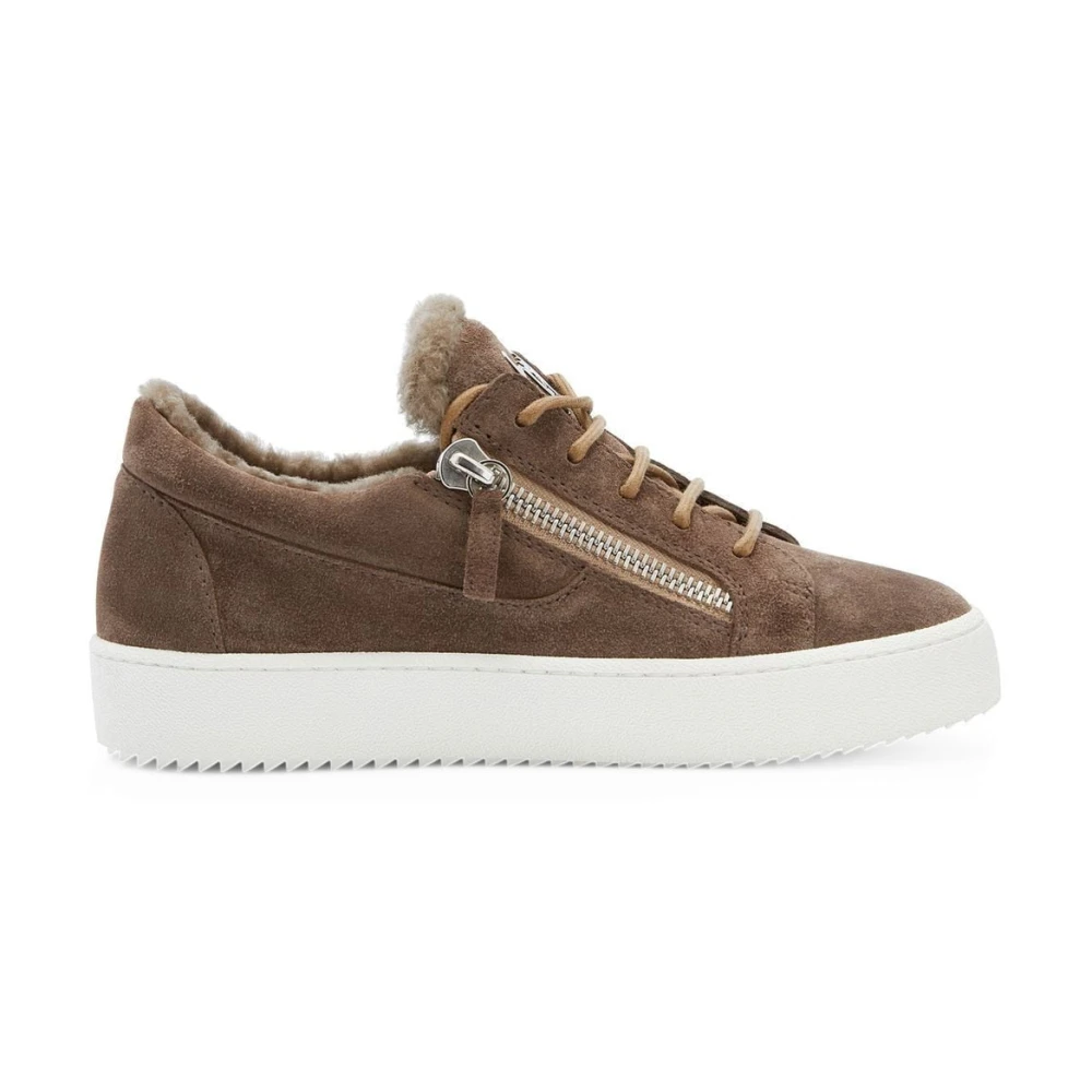 Giuseppe Zanotti Elegante Bruine Leren Sneakers Dames Schoenen