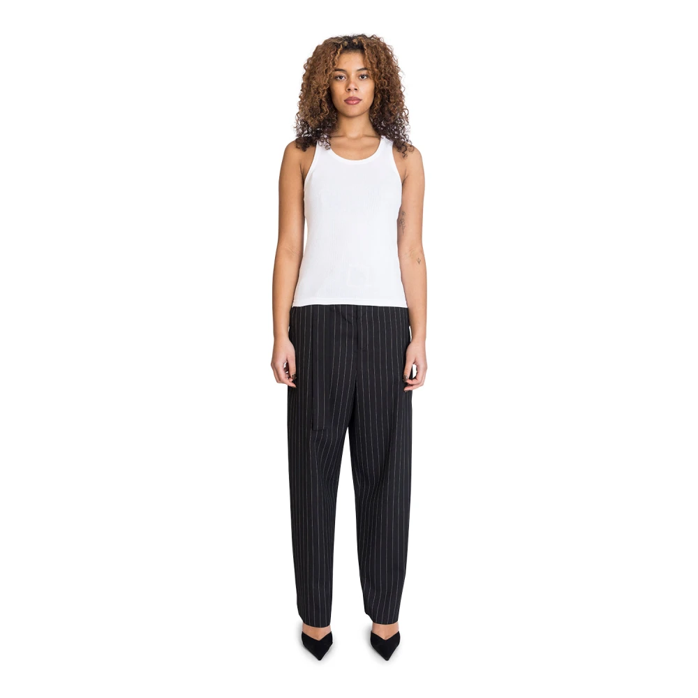 Jean Paul Gaultier Geribbelde tanktop met overall gespen White Dames
