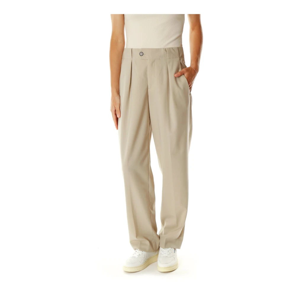 Closed Beige Straight Trousers, Female, W31 L32, Straight Trousers