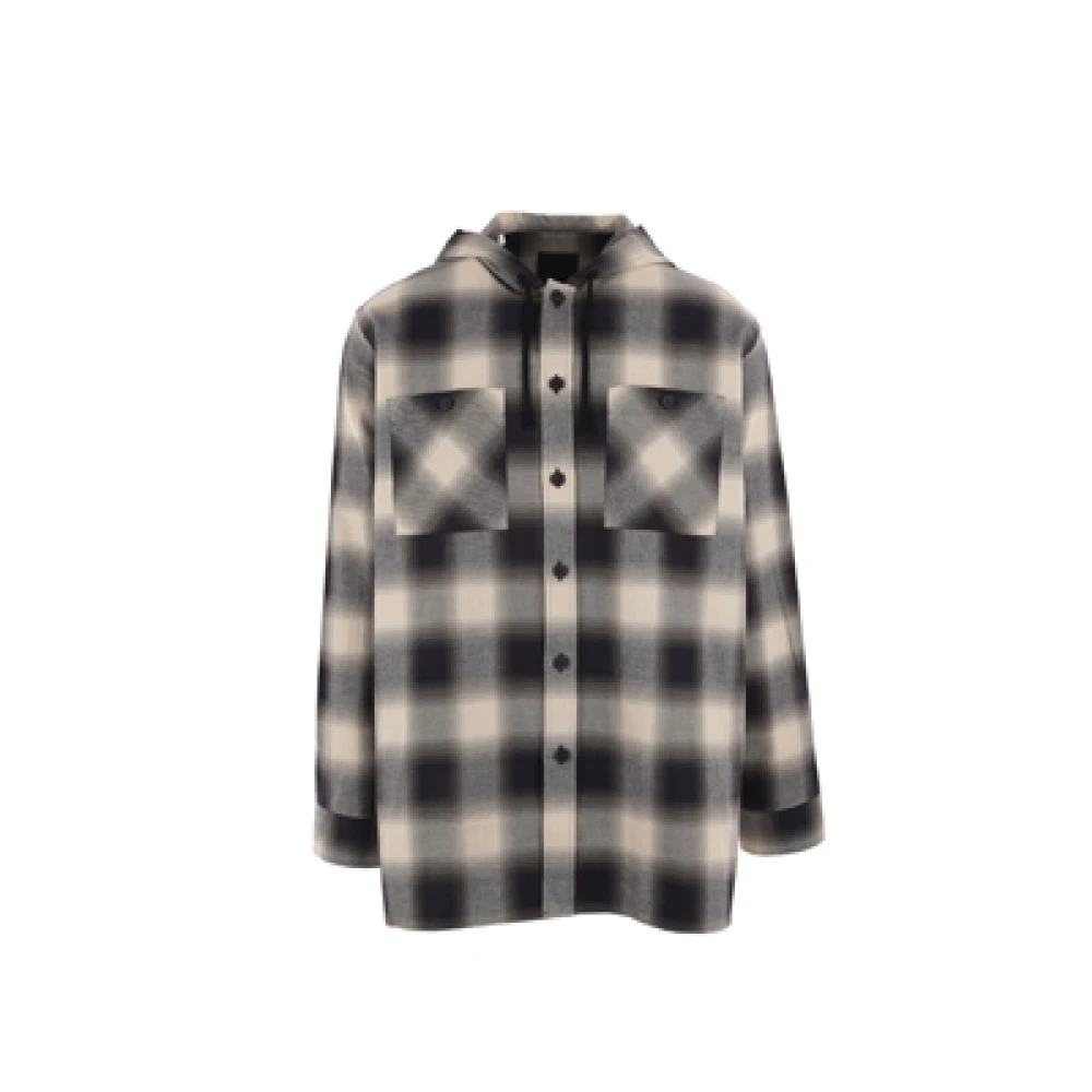 Givenchy Oversized Flanellen Overhemd met Capuchon en 4G Logo Details White Heren