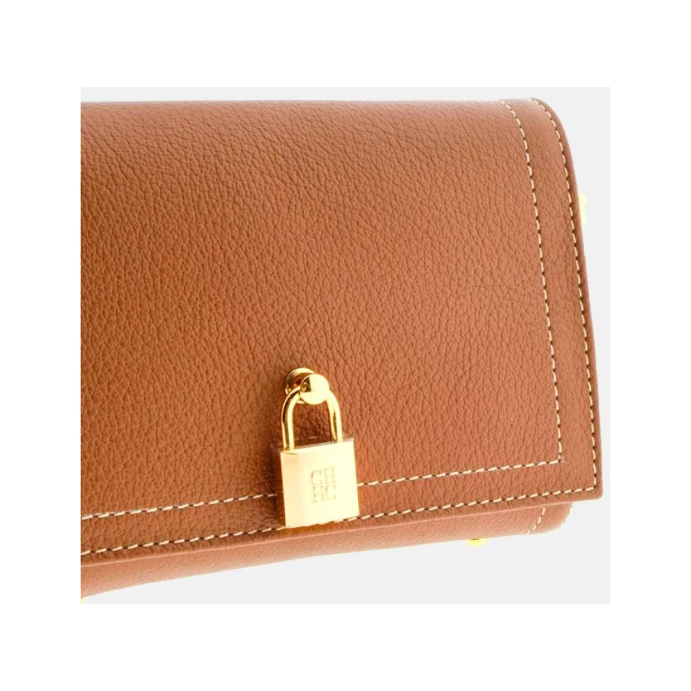 Carolina Herrera Vergrendelde Mini Crossbody Tas Brown Dames