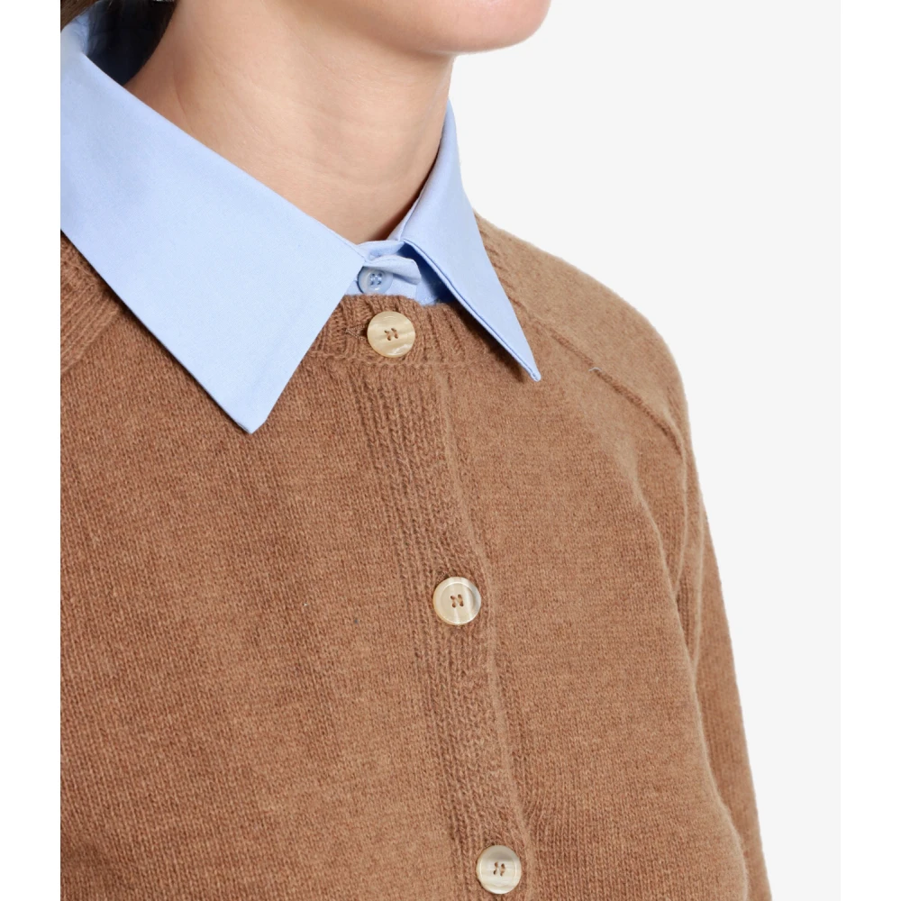 Semicouture Albachiara Wol-Blend Vest Brown Dames
