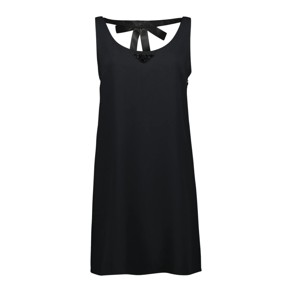 Prada Zwarte Avondjurk met Paillet Driehoek Black Dames