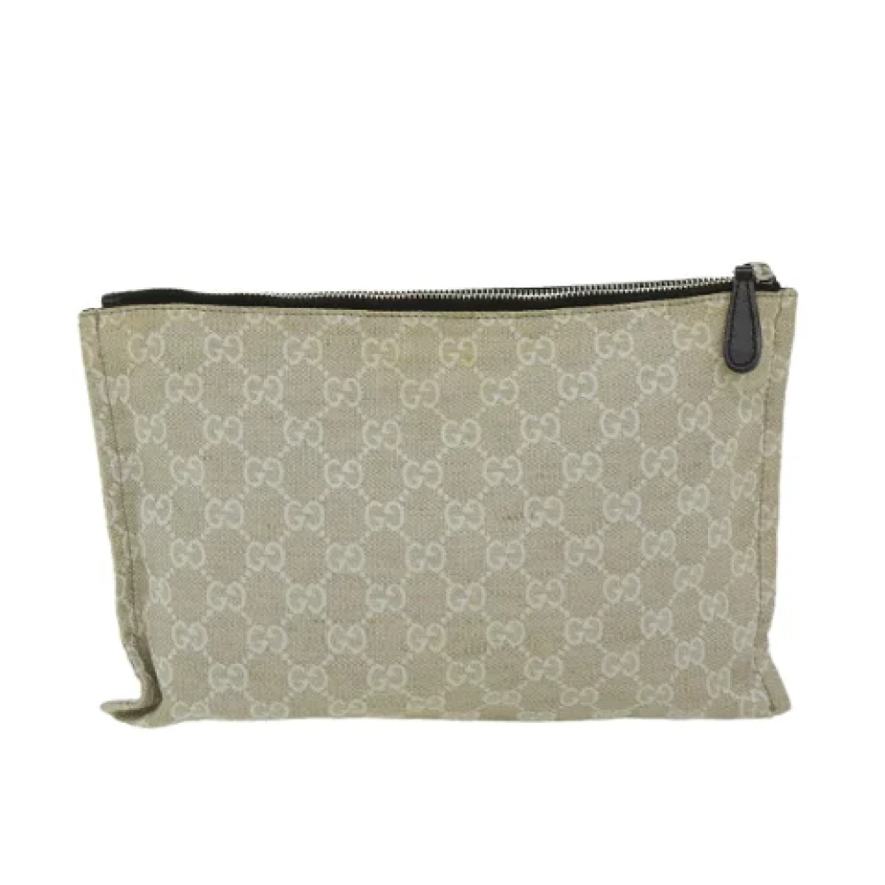 Gucci Vintage Pre-owned Canvas pouches Beige Dames