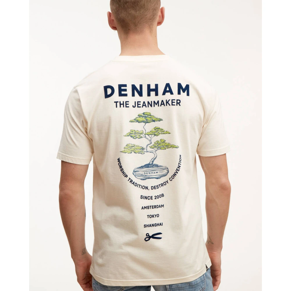 Denham The Jeanmaker Klassiek Katoenen T-shirt Beige Heren